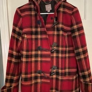 J. Jill Plaid Toggle Coat Jacket Small